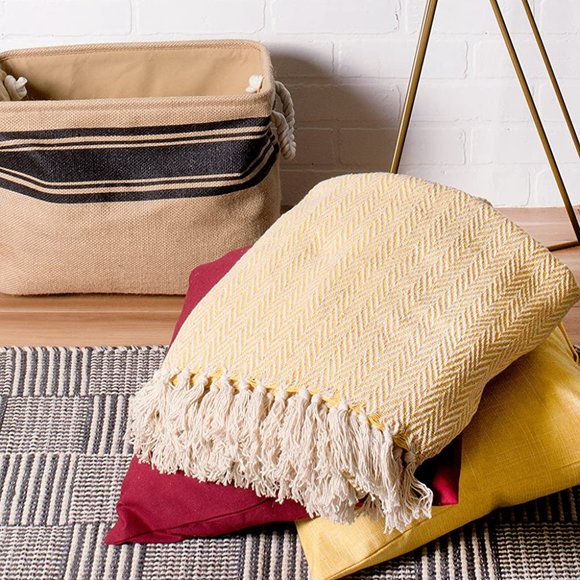 Other - NWOT Rustic Farmhouse Cotton Chevron Throw
